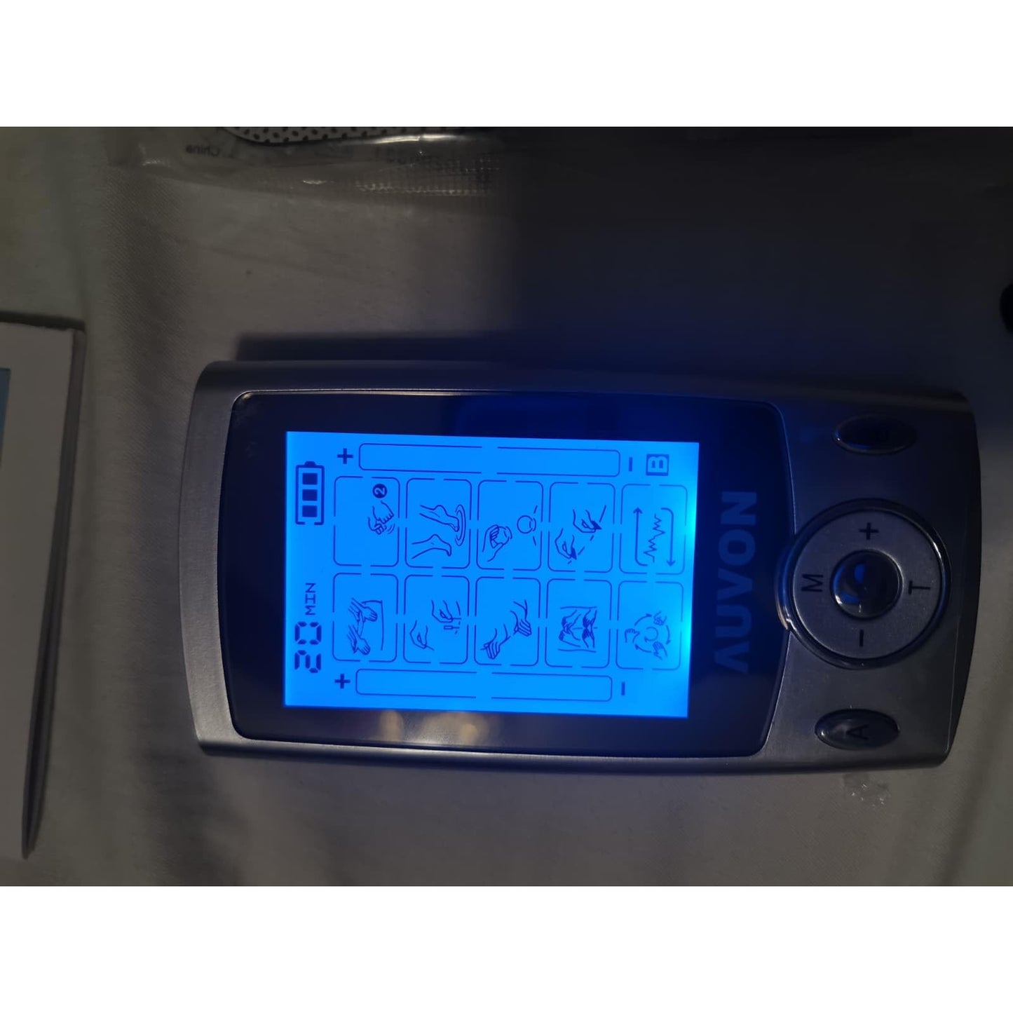 AUVON Dual Channel TENS Unit Muscle Stimulator Machine 20 Modes 2" and 2"x4" Electrode Pads