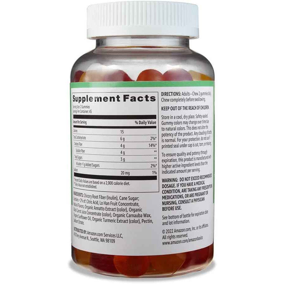 Amazon Basics Soft Fiber Gummies for Digestive Health 90 Count
