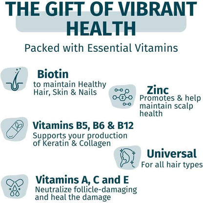 WEEM Hair Skin and Nails Gummies Vegan Biotin Supplement 60 Count