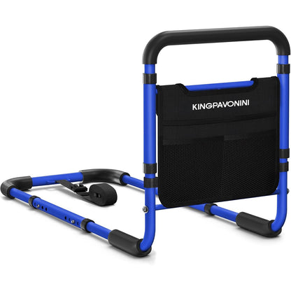 KingPavonini Bed Rails for Elderly Adults Safety 380 lbs ASTM Approved Adjustable Bed Cane Non-Slip Ergonomic Handle Storage Bag Tool-Free