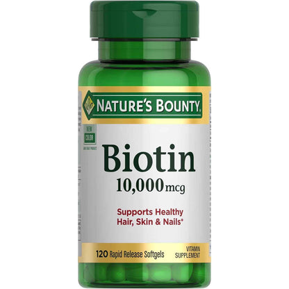 Nature's Bounty Biotin Hair Skin and Nails Supplement 10,000 mcg