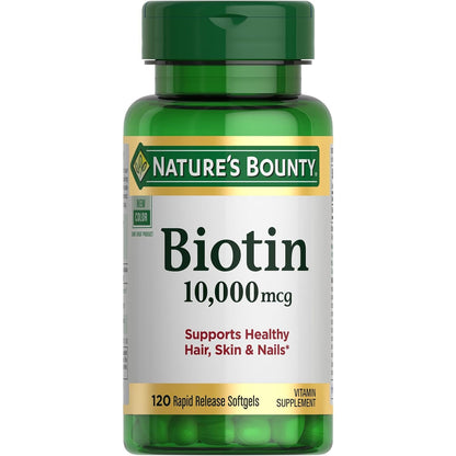 Nature's Bounty Biotin Hair Skin and Nails Supplement 10,000 mcg