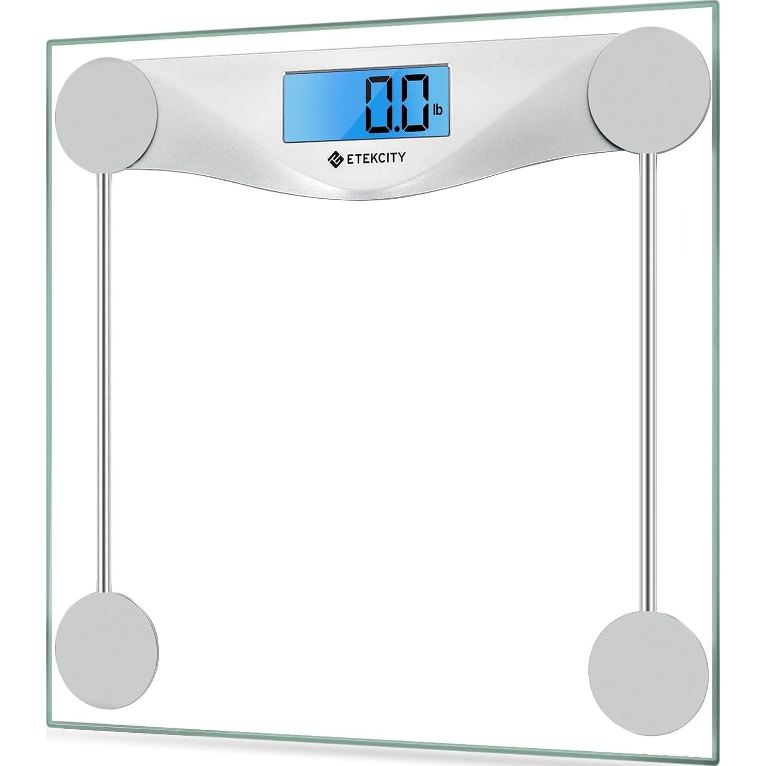 Etekcity Digital Body Weight Bathroom Scale 400 lb Capacity 6mm Tempered Glass Blue LCD Display