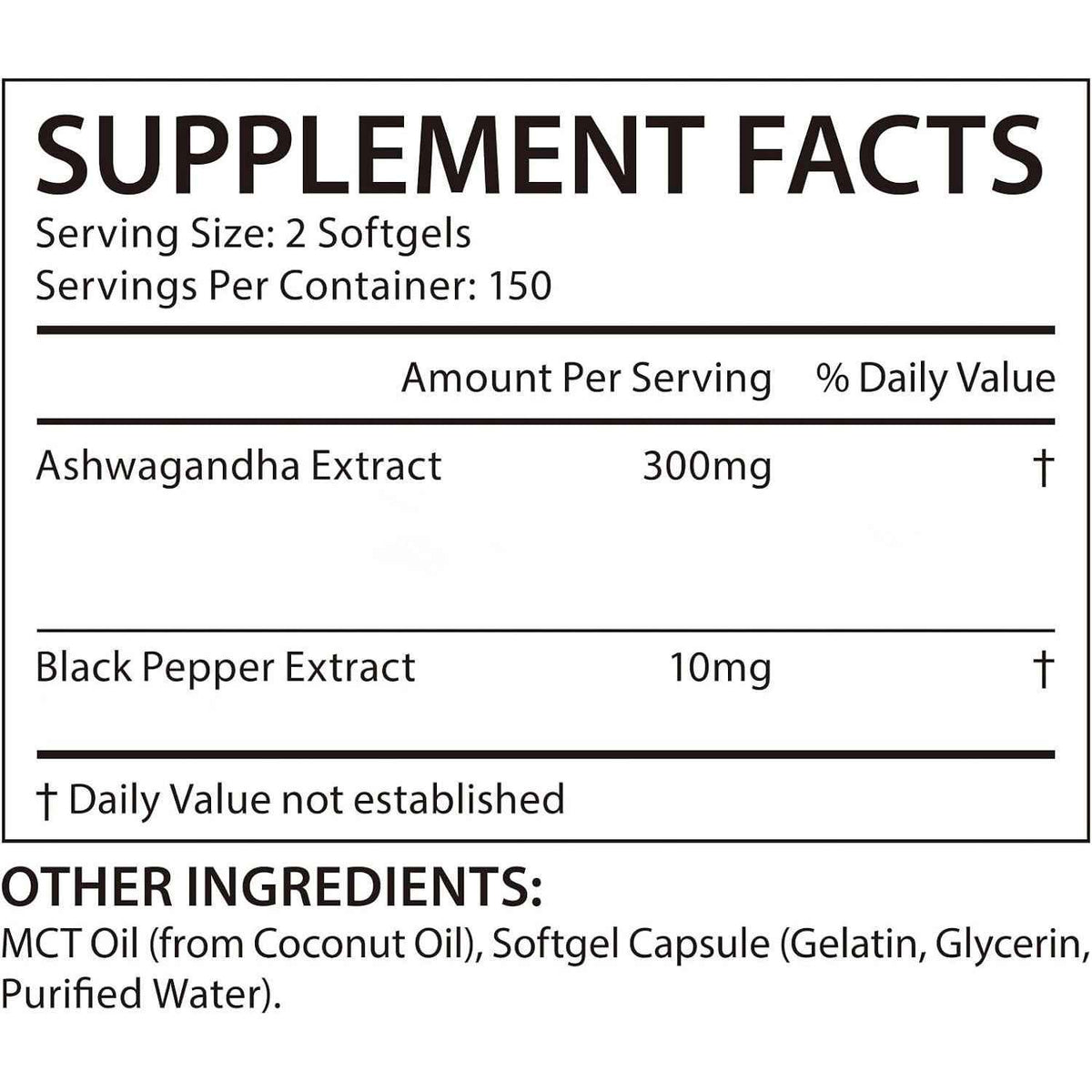 ZUZOKKAHA Ashwagandha Extract Relaxation Calm Mood Supplement Softgels 300 Count