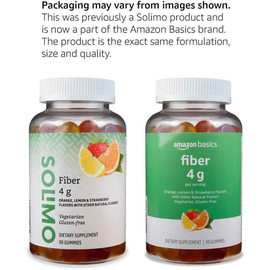 Amazon Basics Soft Fiber Gummies for Digestive Health 90 Count