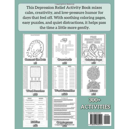 Estoria Press Depression Relief Activity Book for Anxiety Stress