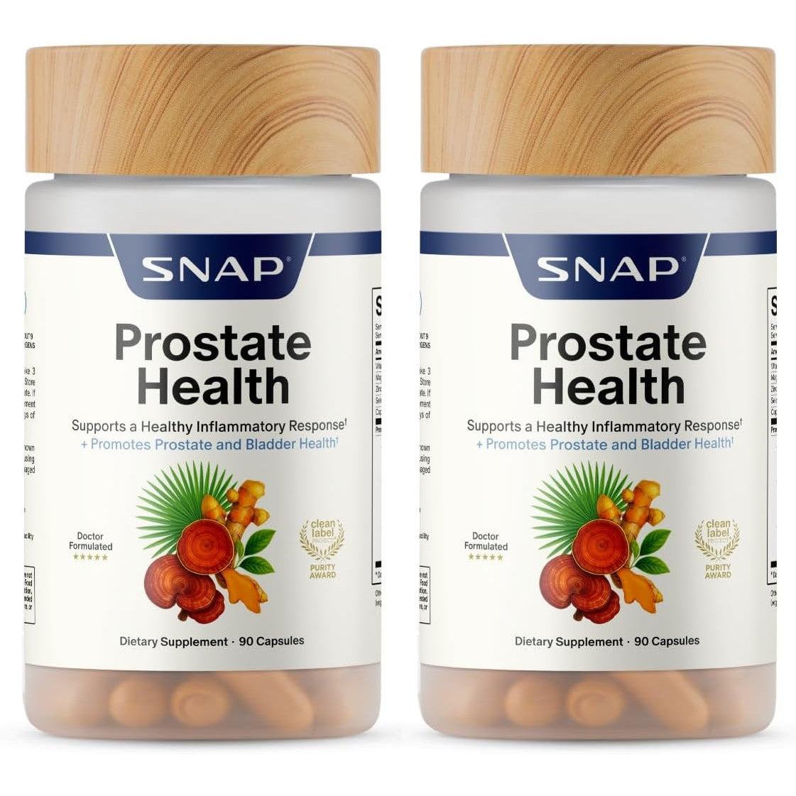 Snap Supplements Prostate Health Supplement for Men 90 Capsules Saw Palmetto Beta-Sitosterol