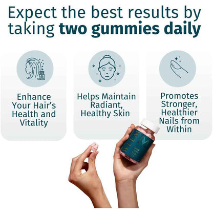 WEEM Hair Skin and Nails Gummies Vegan Biotin Supplement 60 Count