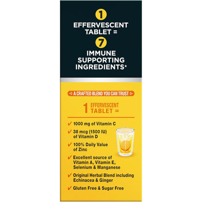 Airborne Immune Support Effervescent Tablets Zesty Orange 30 Count