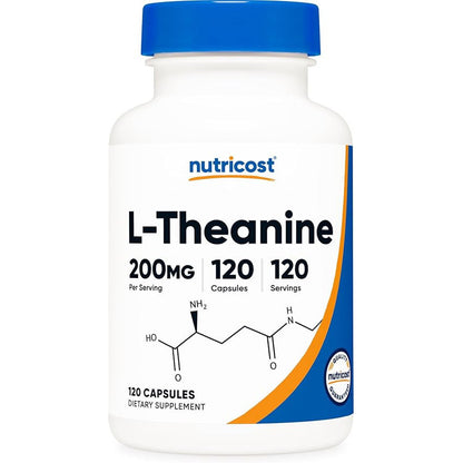 Nutricost L-Theanine 200mg Double Strength Supplement Capsules - Non-GMO, Gluten Free