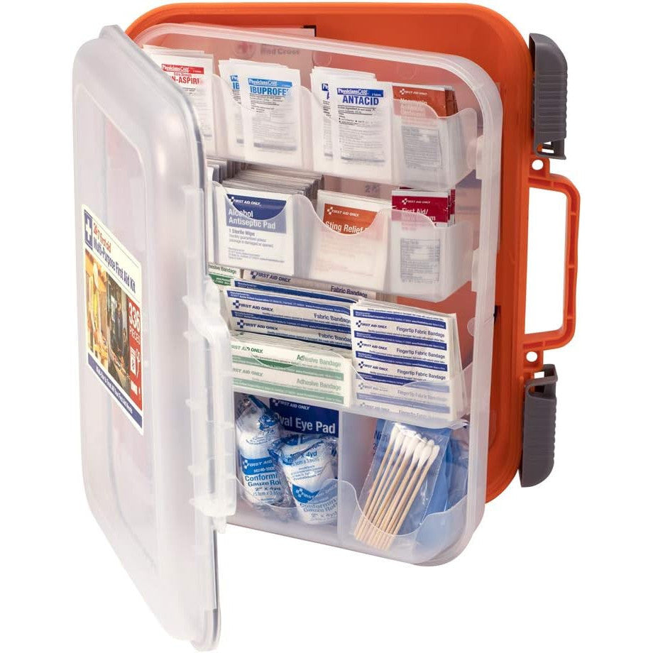 24/7 First Aid OSHA Compliant All-Purpose 100-Person Emergency Kit 336 Pieces Plastic Case with Easy-Slide Latches for Business Home Car