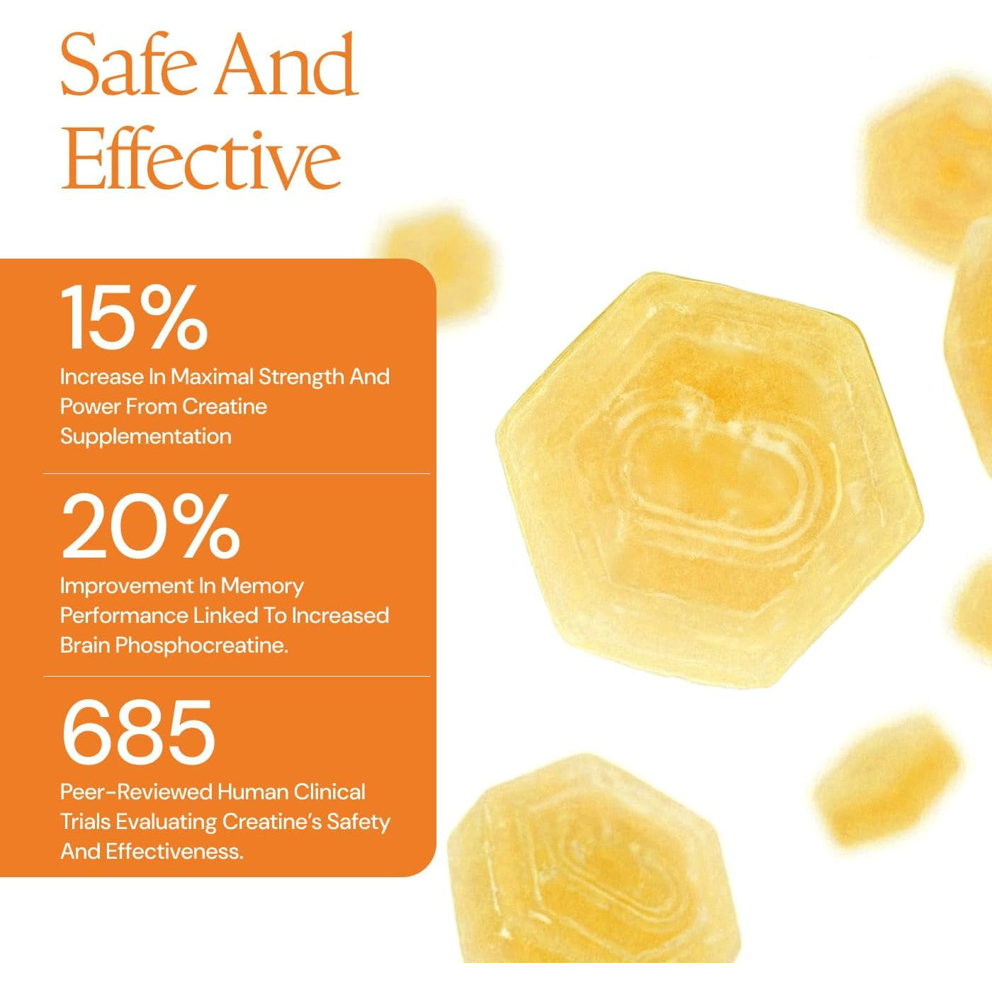 Create Creatine Monohydrate Gummies Anti-Melting Formula Vegan 90 Count