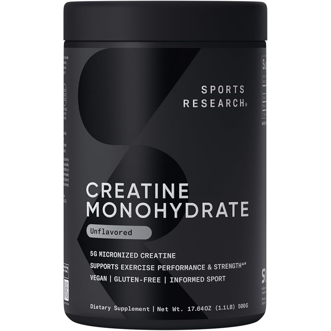 Sports Research Creatine Monohydrate Micronized Powder 17.64 Oz