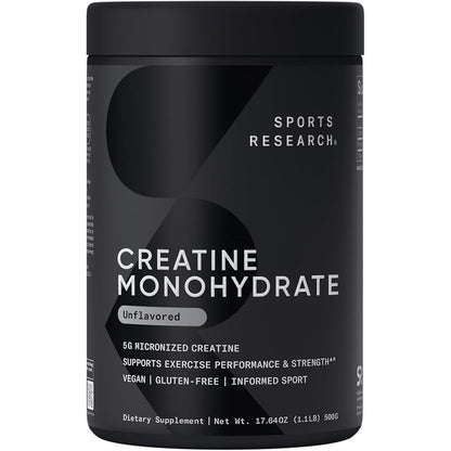 Sports Research Creatine Monohydrate Micronized Powder 17.64 Oz