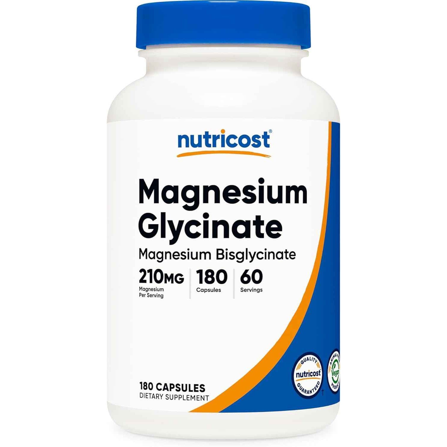 Nutricost Magnesium Glycinate 210mg Capsules 180 Count Gentle Absorption