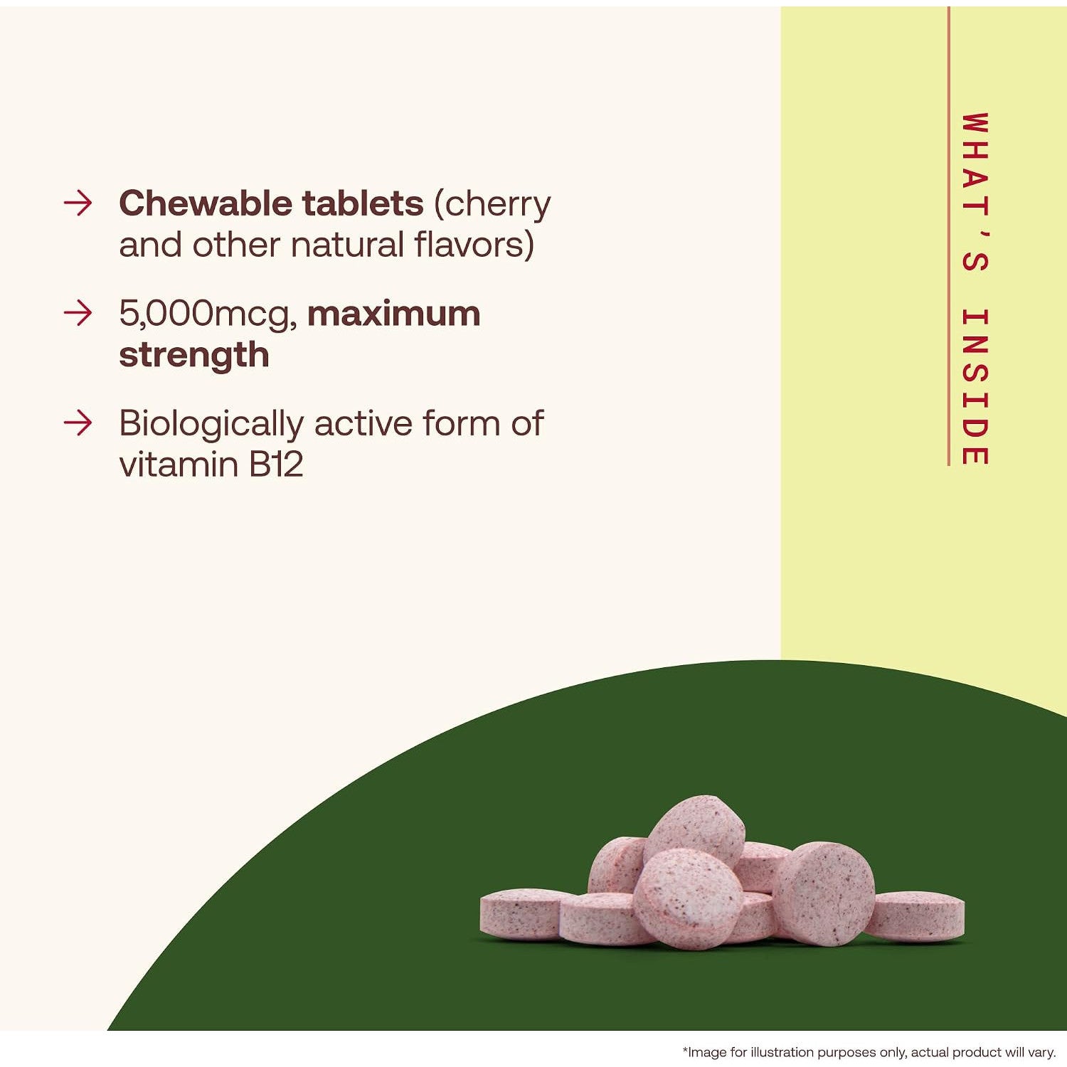 Jarrow Formulas Methyl B-12 5000 mcg Cellular Energy Dietary Supplement Chewable Tablets