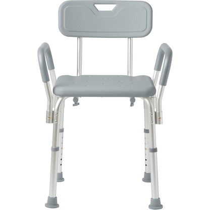 Medline Shower Chair with Backrest Padded Armrests 350 lb Capacity Bath Bench Seat Stool