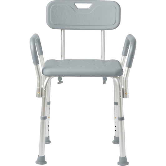 Medline Shower Chair with Backrest Padded Armrests 350 lb Capacity Bath Bench Seat Stool