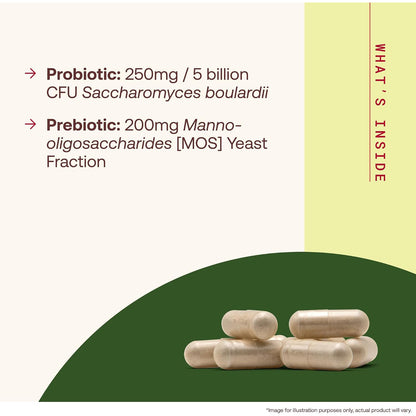 Jarrow Formulas Saccharomyces Boulardii + MOS Dietary Supplement Veggie Caps