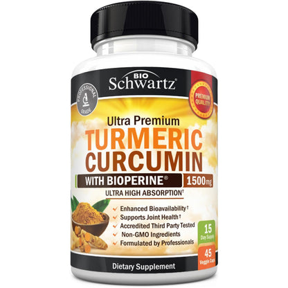 BioSchwartz Turmeric Curcumin with Black Pepper Extract 1500mg 90 Capsules