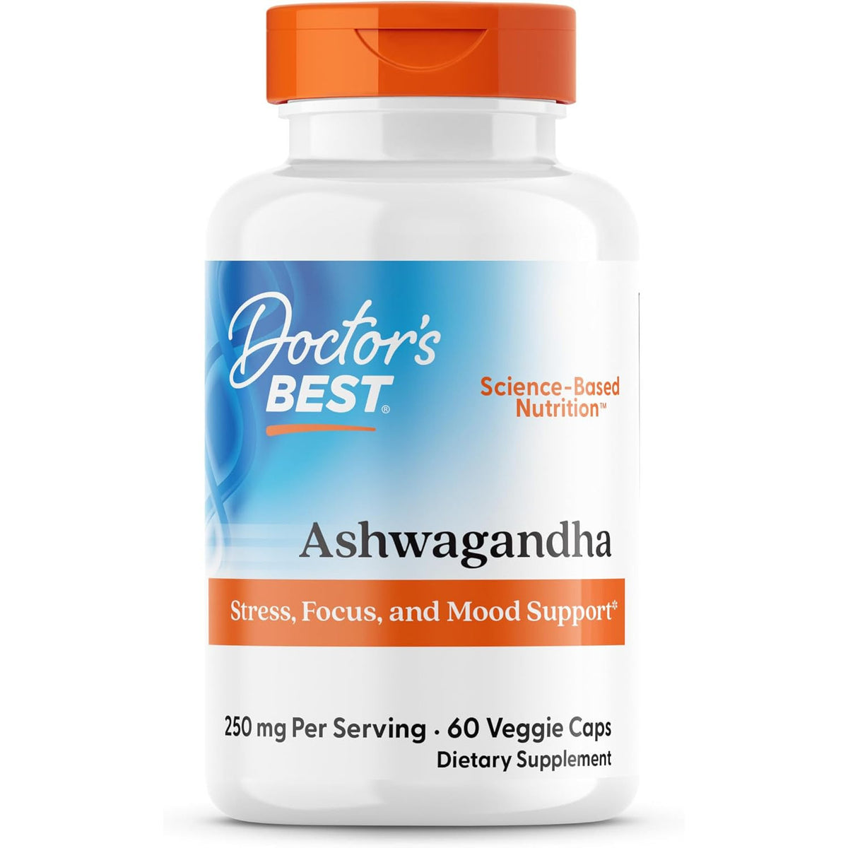 Doctor's Best Sensoril Ashwagandha Stress Wellness Support Capsules 60 Count