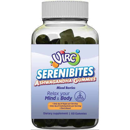 VIRC Snacks Ashwagandha Stress Energy Support Mixed Berries Gummies 60 Count