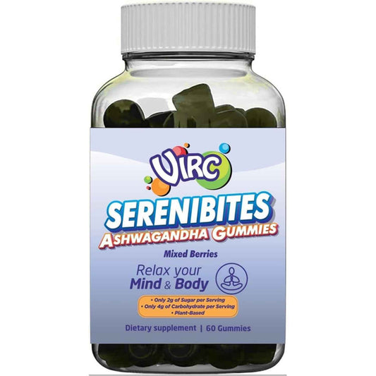VIRC Snacks Ashwagandha Stress Energy Support Mixed Berries Gummies 60 Count