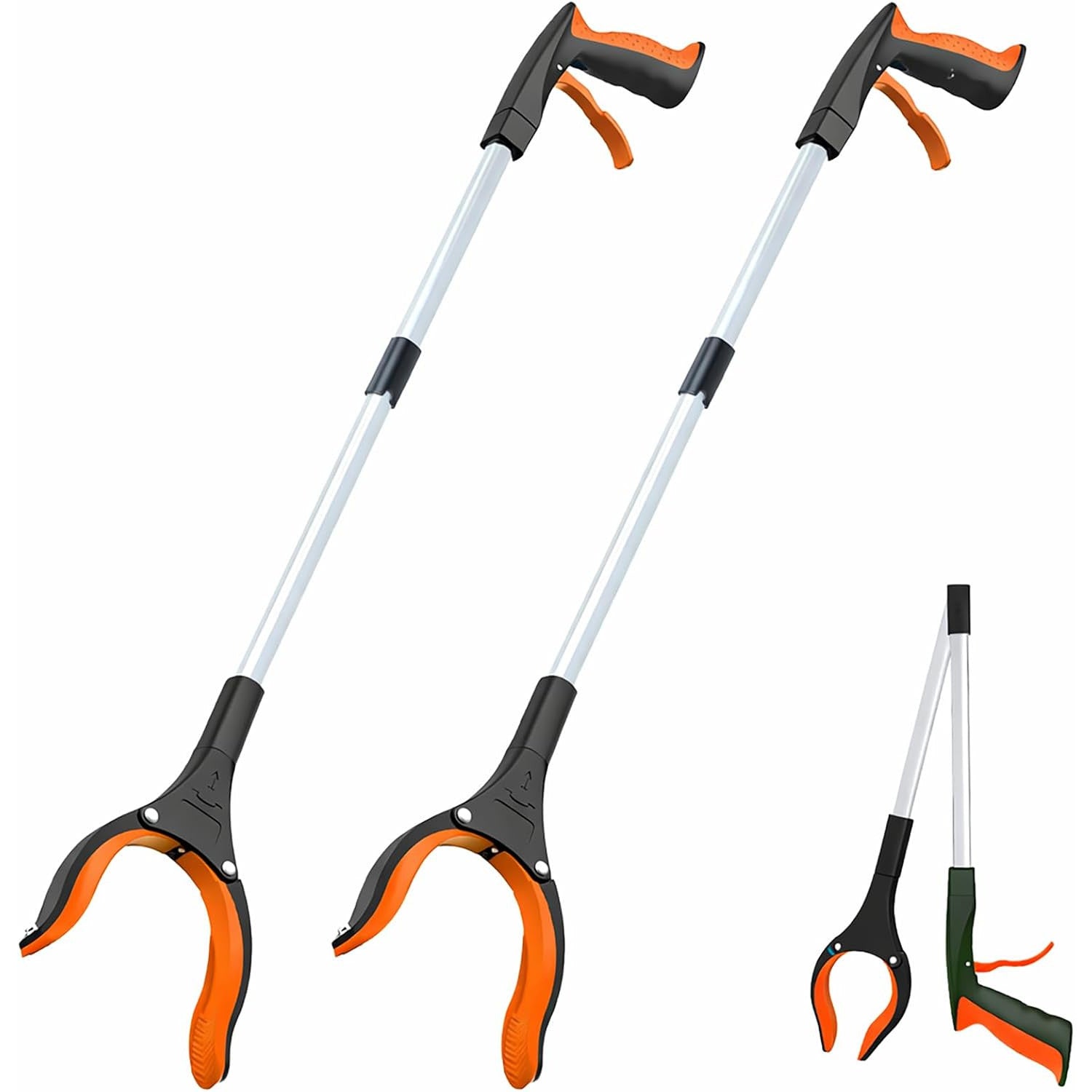 Grabber Reacher Tool 32 in Extra Long Foldable Gripper Heavy Duty Pick Up Stick for Seniors Trash Surgery Recovery Blue