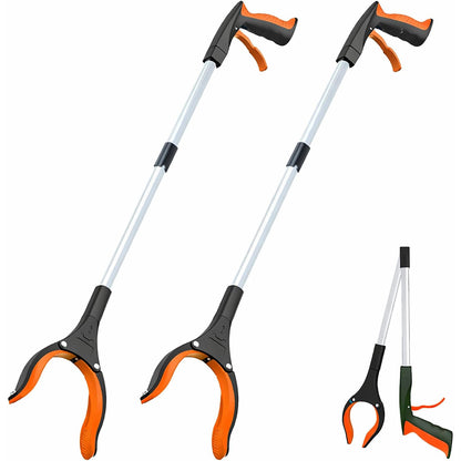 Grabber Reacher Tool 32 in Extra Long Foldable Gripper Heavy Duty Pick Up Stick for Seniors Trash Surgery Recovery Blue