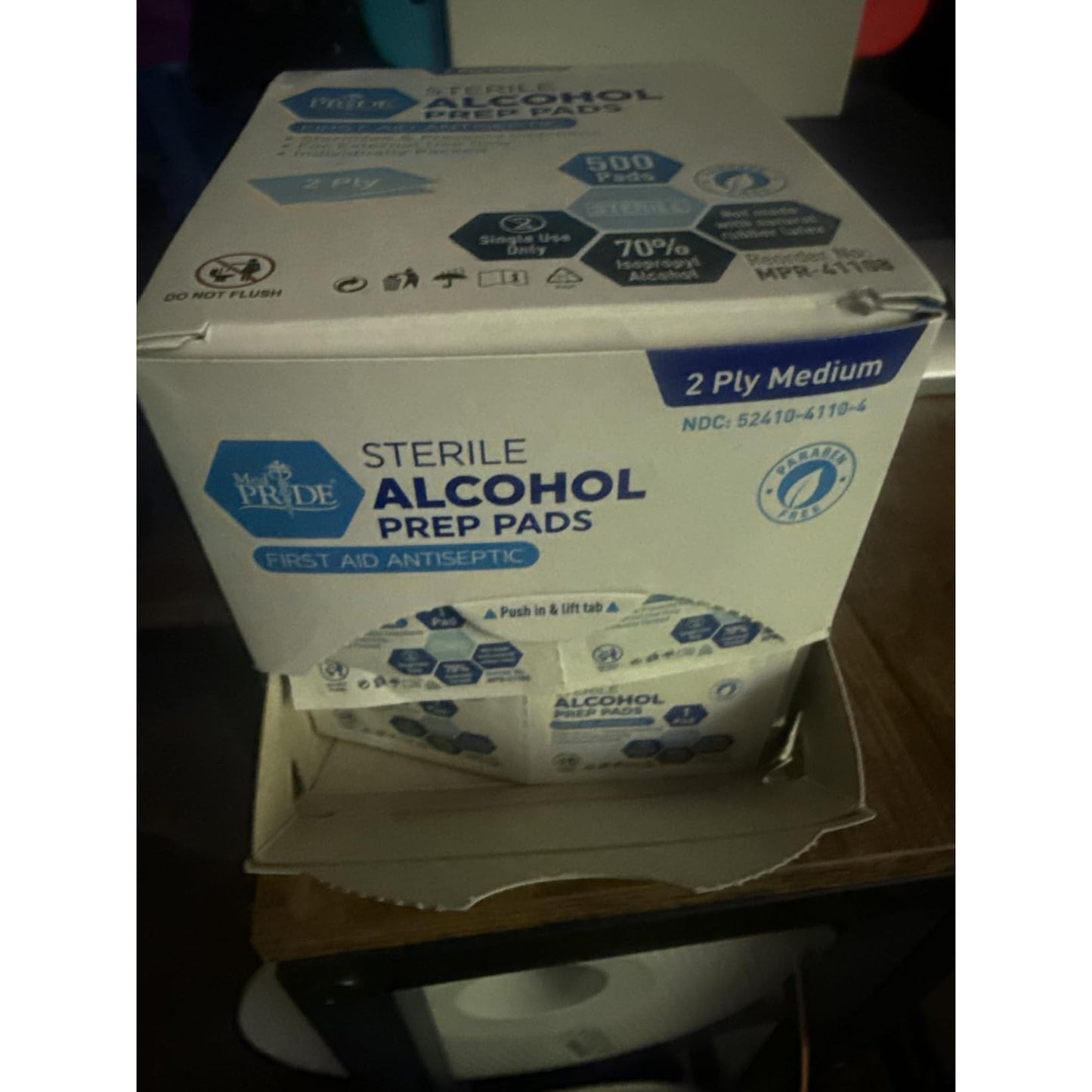 MED PRIDE Sterile Alcohol Prep Pads Medical Grade 2-Ply 100 Count