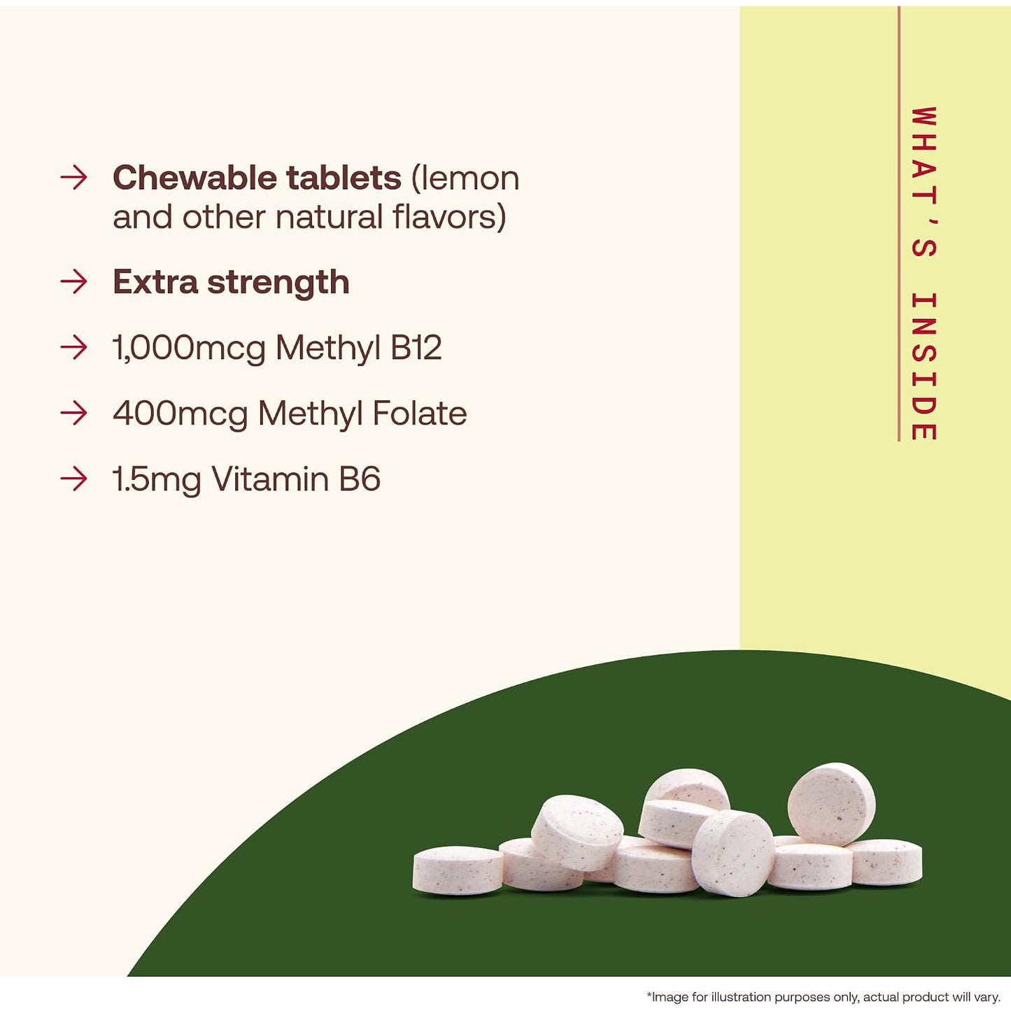 Jarrow Formulas Methyl B-12 & Methyl Folate Dietary Supplement Chewable Tablets