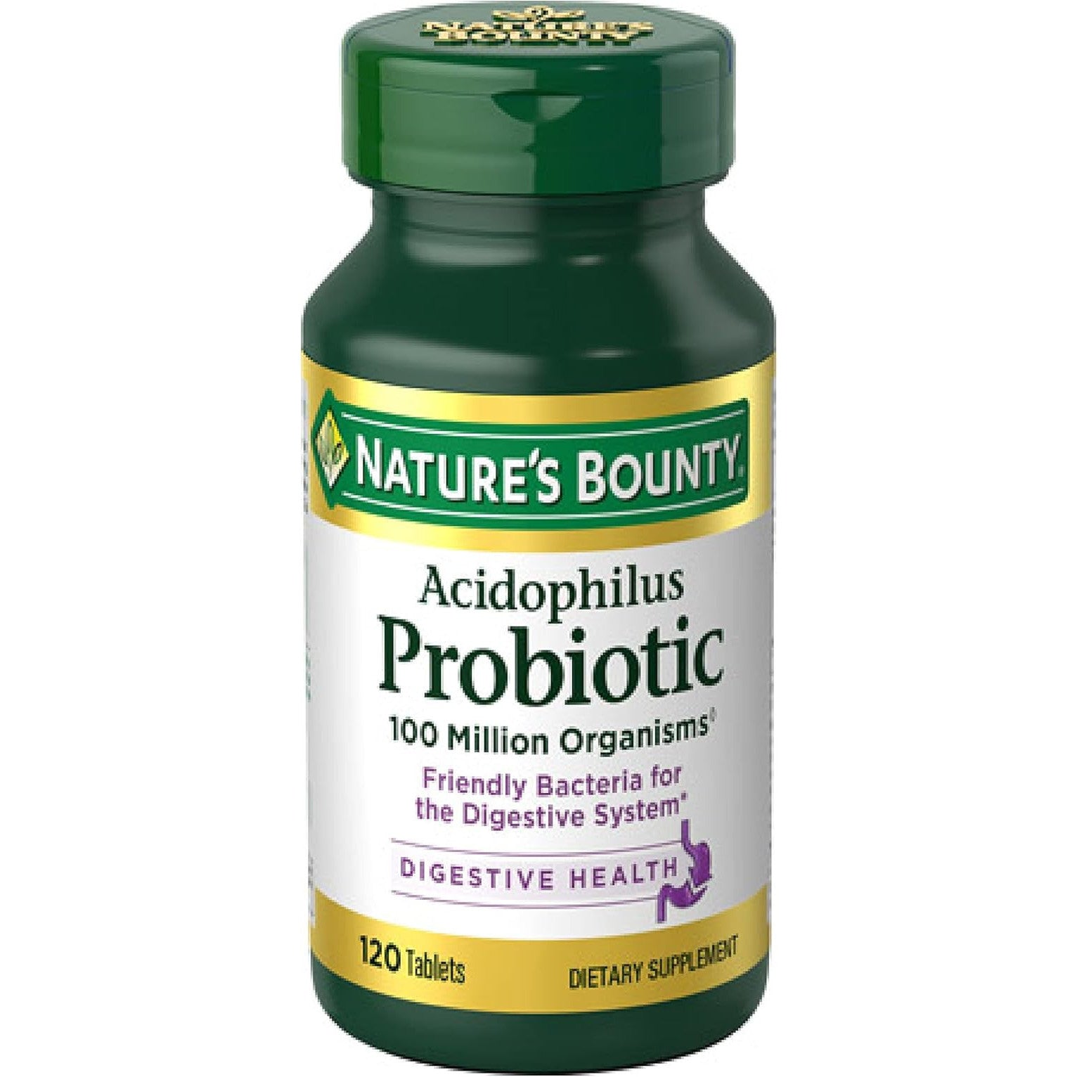 Nature's Bounty Lactobacillus Acidophilus Probiotic Supplement 100 Million Organisms