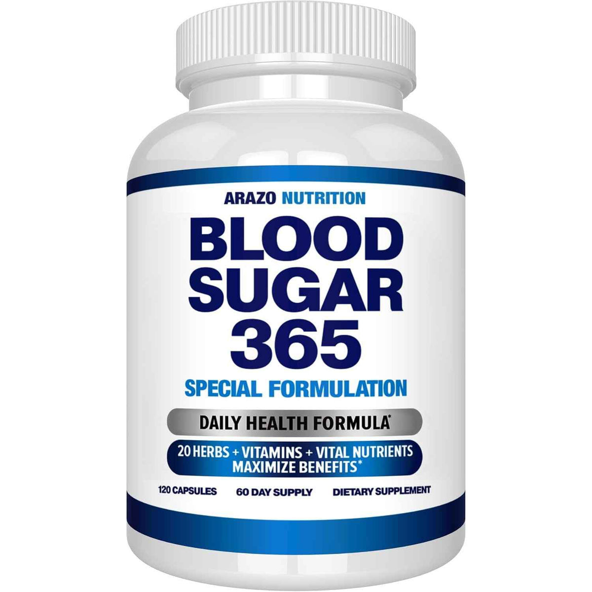 Arazo Nutrition Blood Sugar 365 Supplement Herbal Pills 120 Count