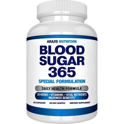 Arazo Nutrition Blood Sugar 365 Supplement Herbal Pills 120 Count
