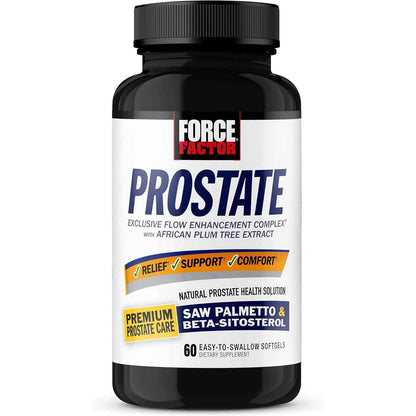 Force Factor Prostate Health & Urinary Support – Saw Palmetto, Pygeum & Beta Sitosterol, 60 Softgels