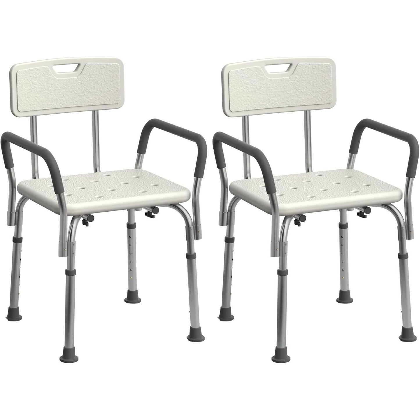 Medline Shower Chair with Backrest Padded Armrests 350 lb Capacity Bath Bench Seat Stool