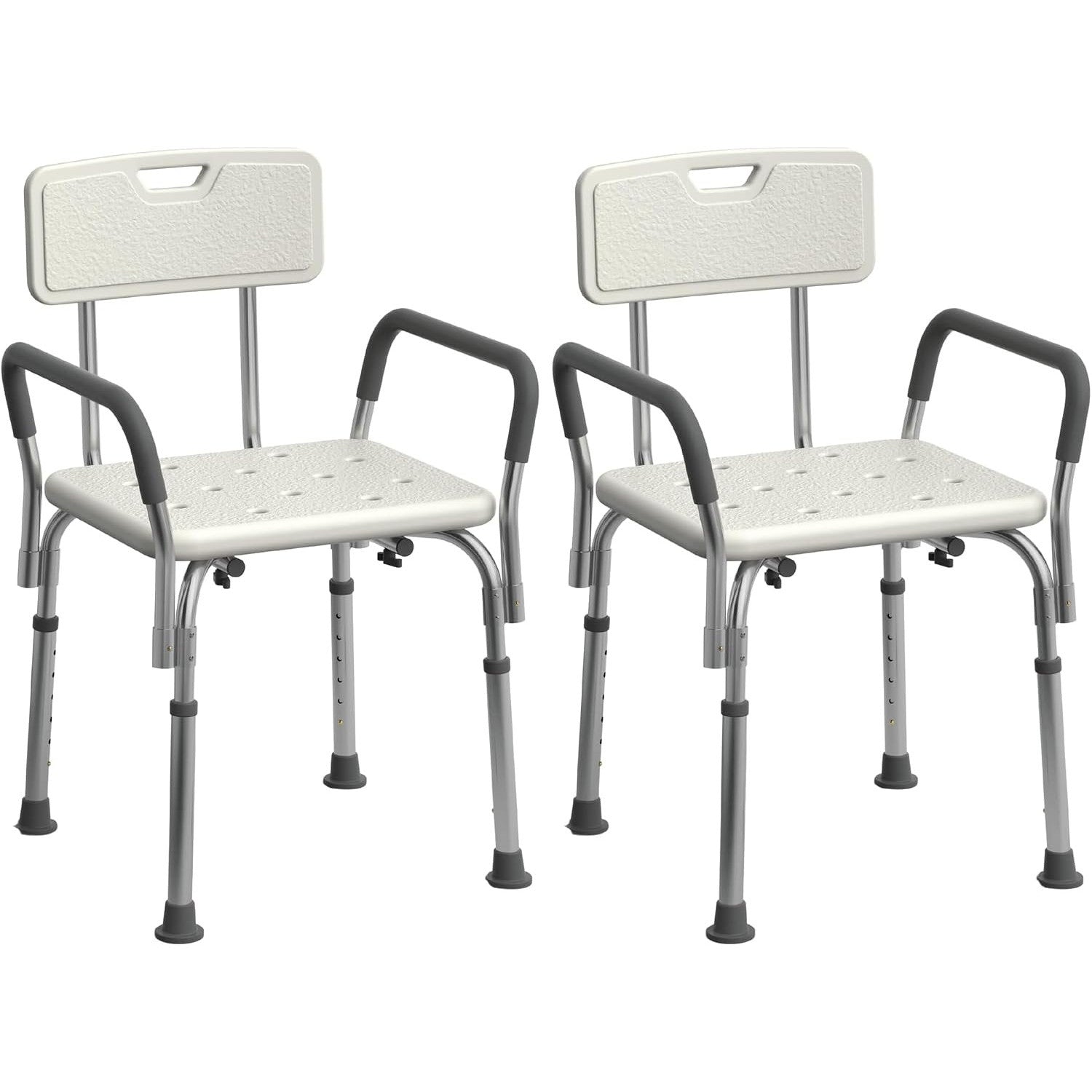 Medline Shower Chair with Backrest Padded Armrests 350 lb Capacity Bath Bench Seat Stool