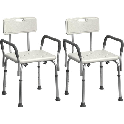 Medline Shower Chair with Backrest Padded Armrests 350 lb Capacity Bath Bench Seat Stool