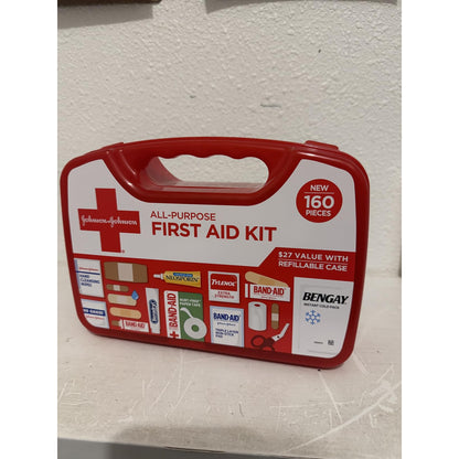 BAND-AID All-Purpose Portable Compact First Aid Kit 160 Piece Emergency Wound Care Essentials