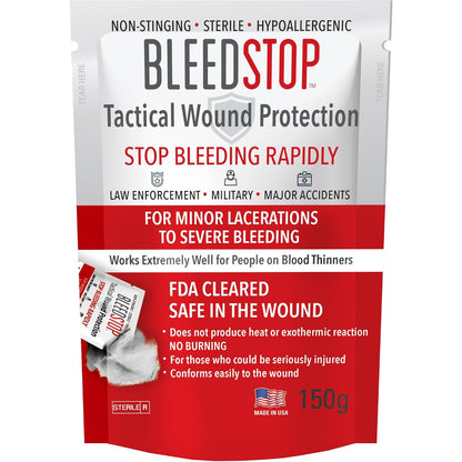 BleedStop First Aid Powder for Blood Clotting Trauma Kit 4 Pouches