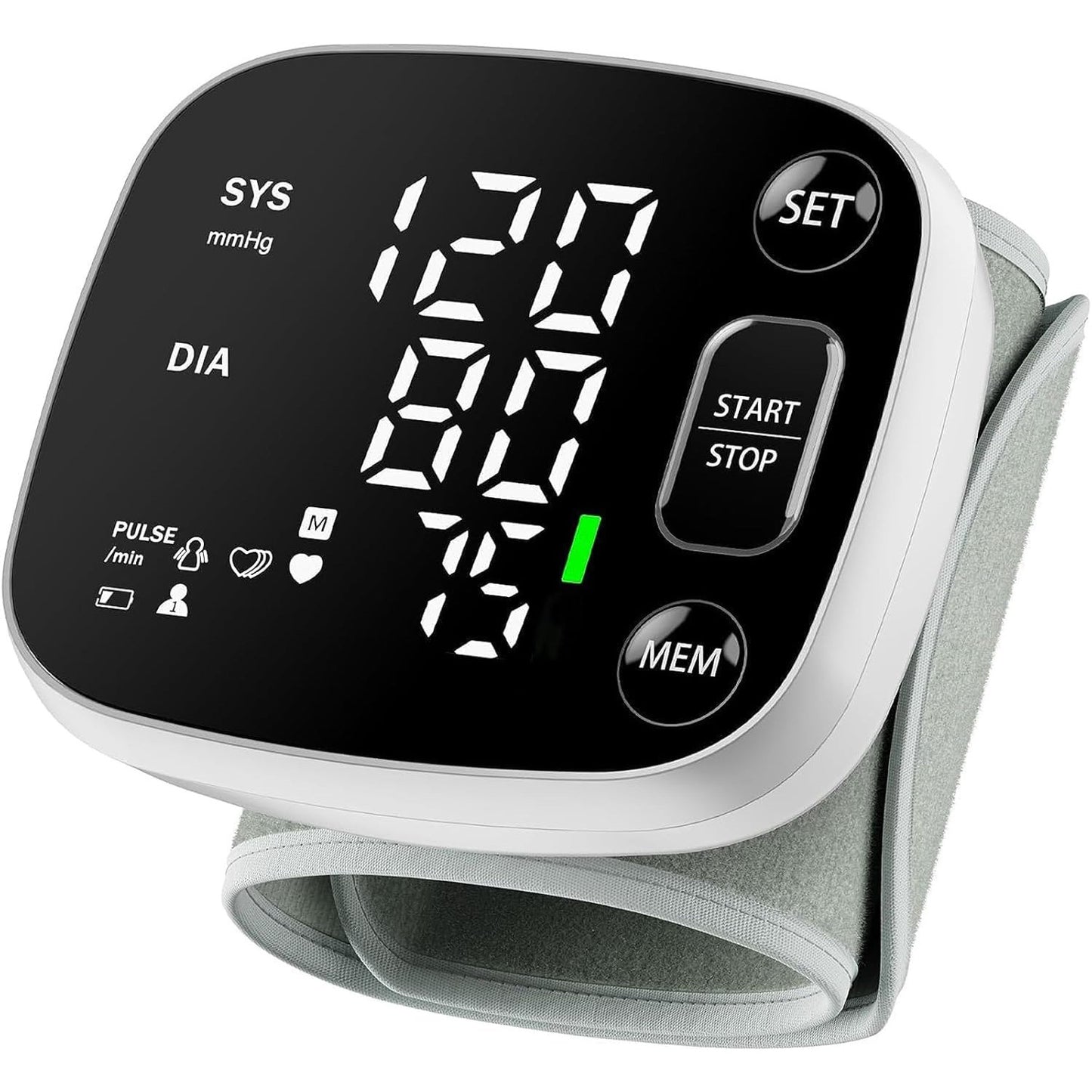 Oklar Wrist Blood Pressure Monitor FDA Cleared Rechargeable with Adjustable Cuff 4.92-8.46 Inches 240 Reading Memory 2 Users Voice Broadcast Storage Case