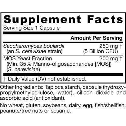 Jarrow Formulas Saccharomyces Boulardii + MOS Dietary Supplement Veggie Caps