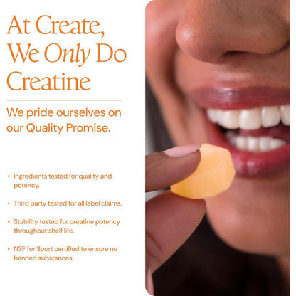 Create Creatine Monohydrate Gummies Anti-Melting Formula Vegan 90 Count