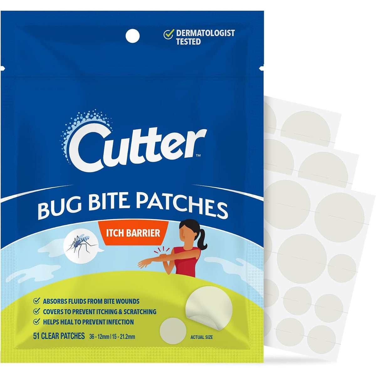 Cutter Bug Bite Itch Relief Hydrocolloid Patches