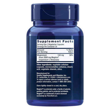 Life Extension Neuro-Mag Magnesium L-Threonate 144 mg 90 Capsules
