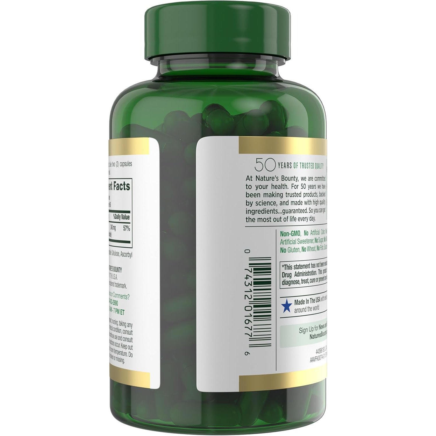 Nature's Bounty High Absorption Magnesium Glycinate 240 mg 120 Capsules
