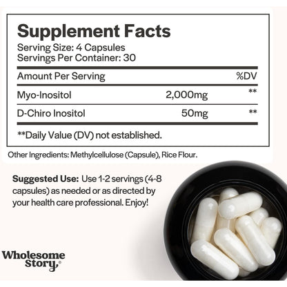 Wholesome Story Myo and D-Chiro Inositol Supplement 40:1 Ratio