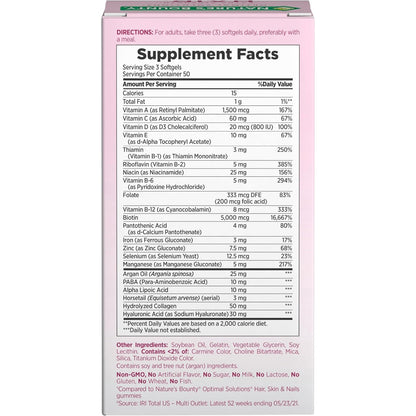 Nature's Bounty Advanced Hair Skin & Nails Argan-Infused Supplement 150 Softgels