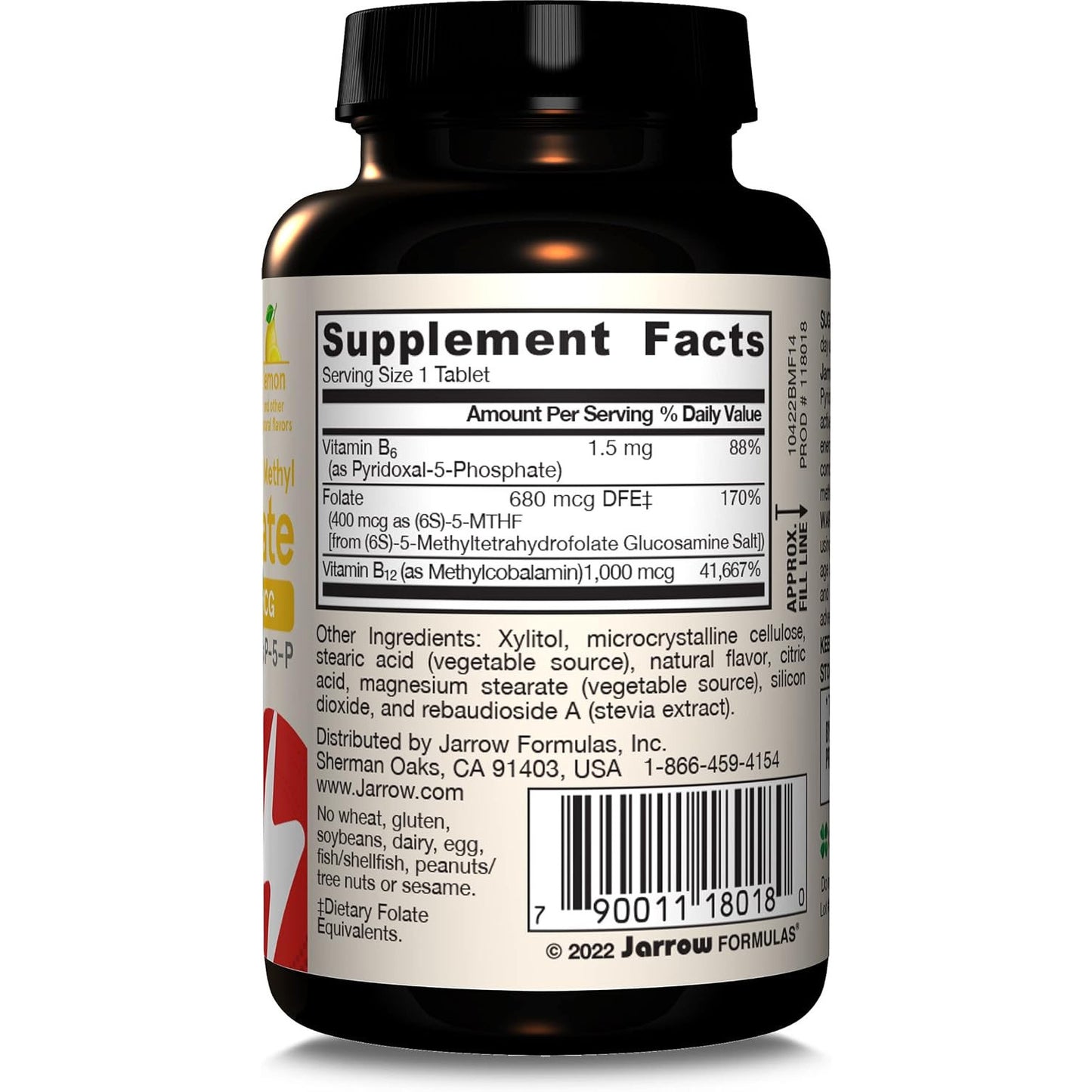 Jarrow Formulas Methyl B-12 & Methyl Folate Dietary Supplement Chewable Tablets