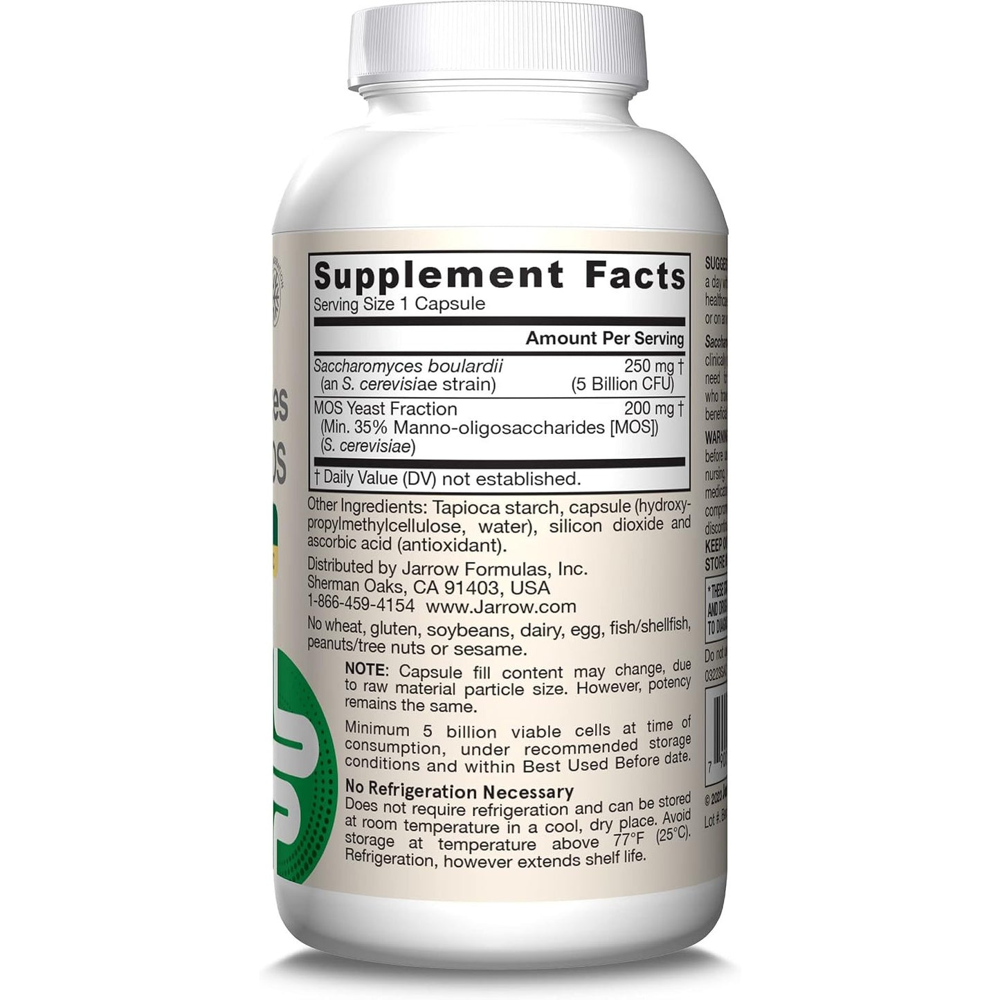 Jarrow Formulas Saccharomyces Boulardii + MOS Dietary Supplement Veggie Caps